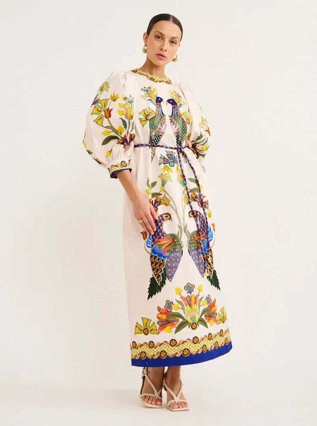 Alemais Effie Puff Sleeved Dress Print Size 14 for rent on The Volte - main image