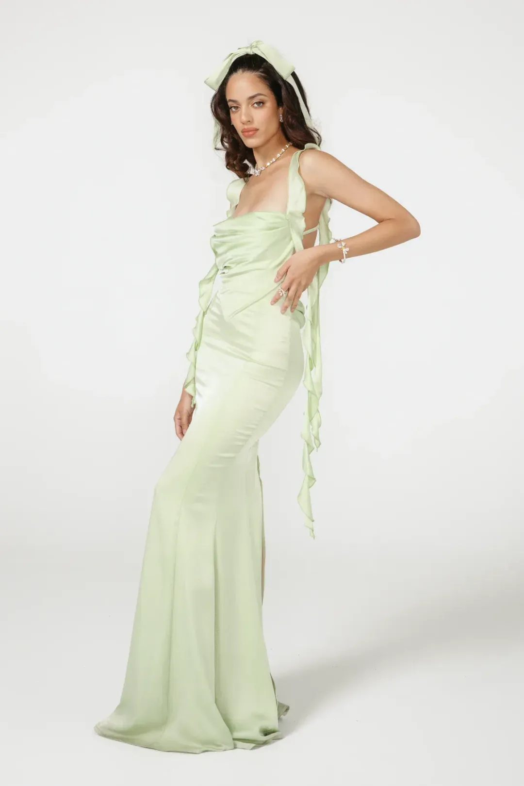 Nana Jacqueline Caroline Dress Green Size AU 8 for rent on The Volte - main image