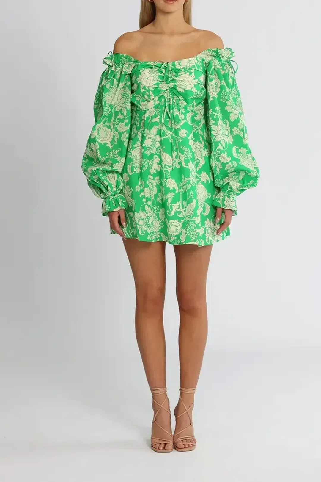 Alice McCall Mary Anne Mini Dress in Green Floral Size 10 for rent on The Volte - main image