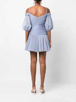 Zimmermann Pleated Mini Dress Dusty Blue Size 0  / AU 8 for rent on The Volte - image 2