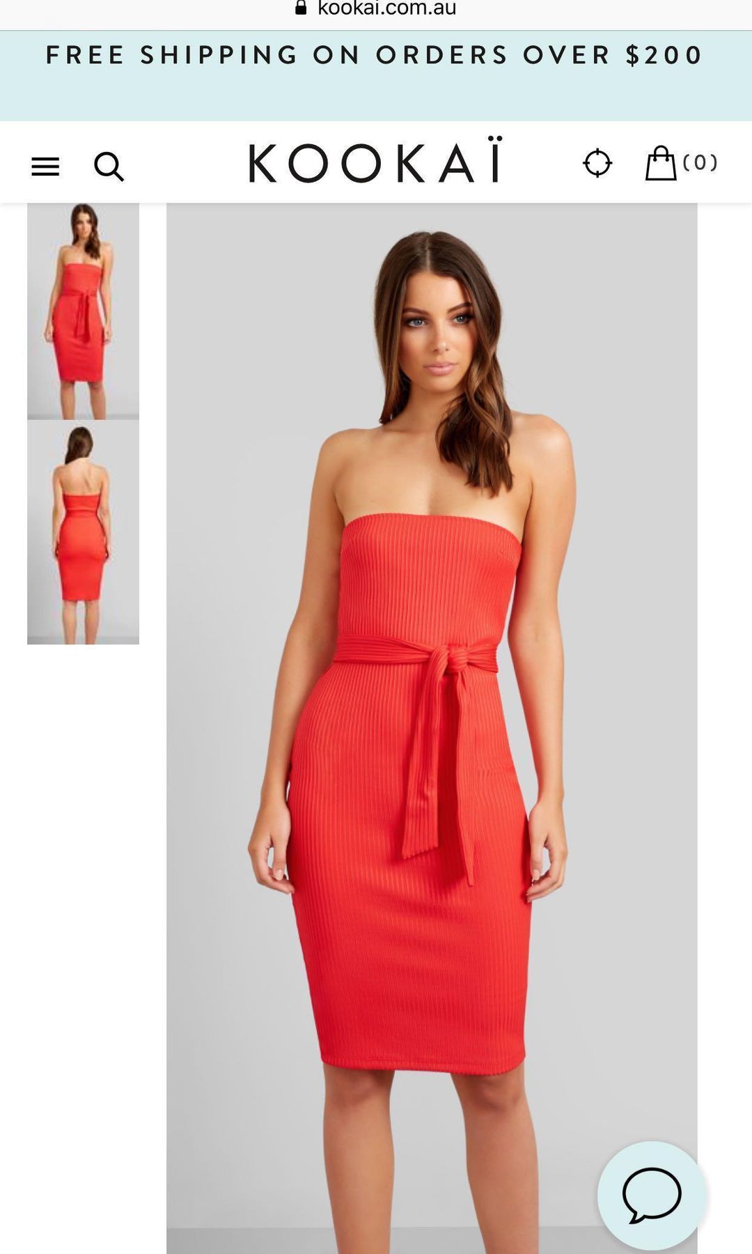 Kookai Octavia Dress Red Size 1 for rent on The Volte - main image