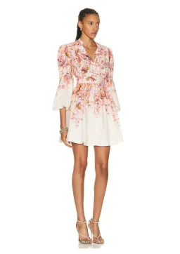 Zimmermann Devi Plunge Mini Dress Floral Size 1 / AU 10 for rent on The Volte - image 1