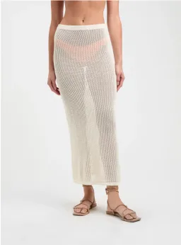 Kookai Pascha Midi Skirt Coconut Milk Size 0 / AU 6 for rent on The Volte - image 2