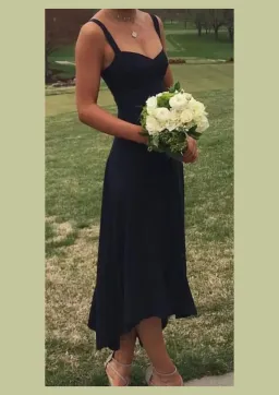 Scanlan Theodore Sleeveless Midi Dress Navy Size 8 for rent on The Volte - image 1