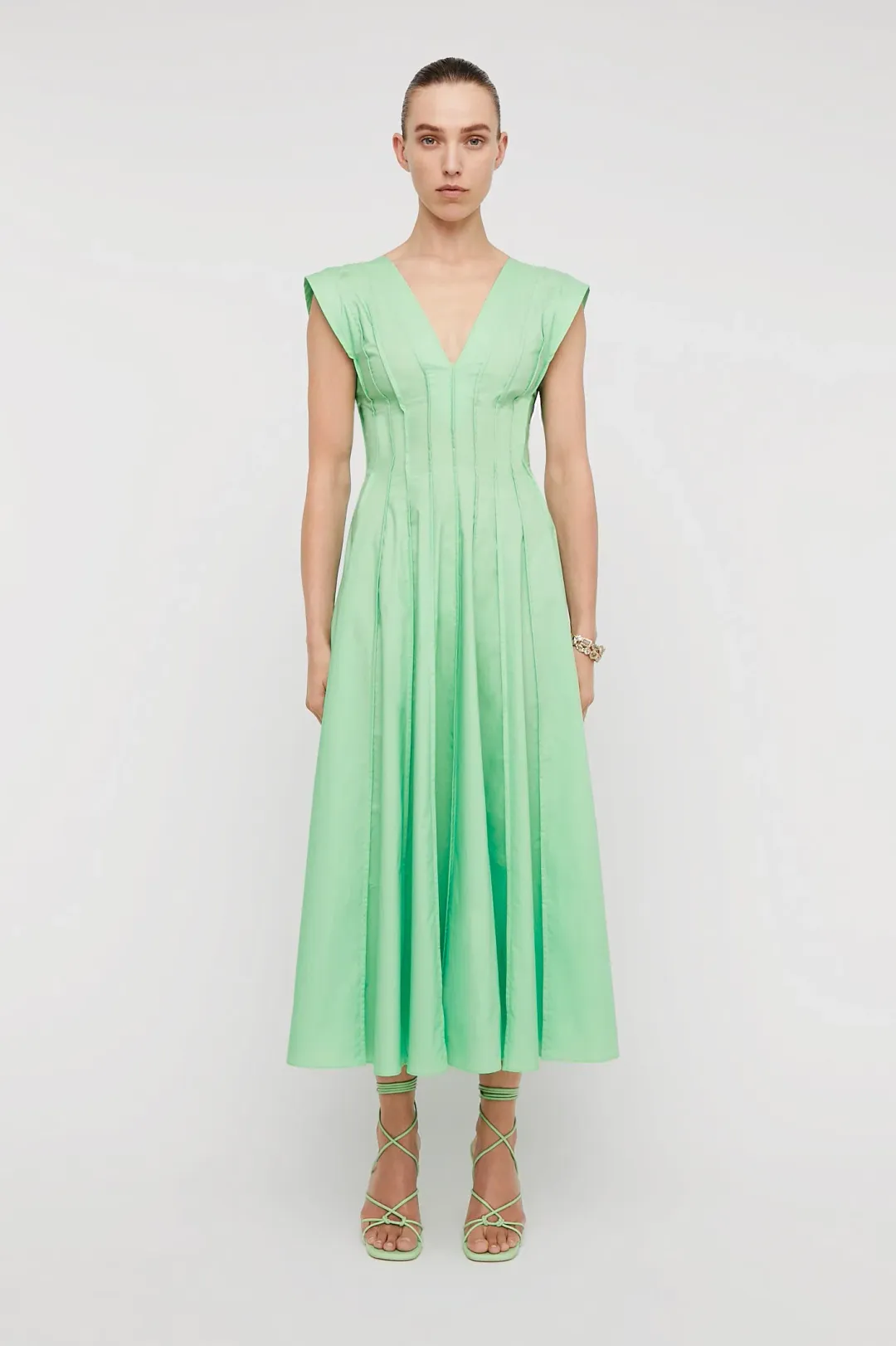 Scanlan Theodore Parachute French Seam Dress in Spearmint Size 14  for rent on The Volte - main image