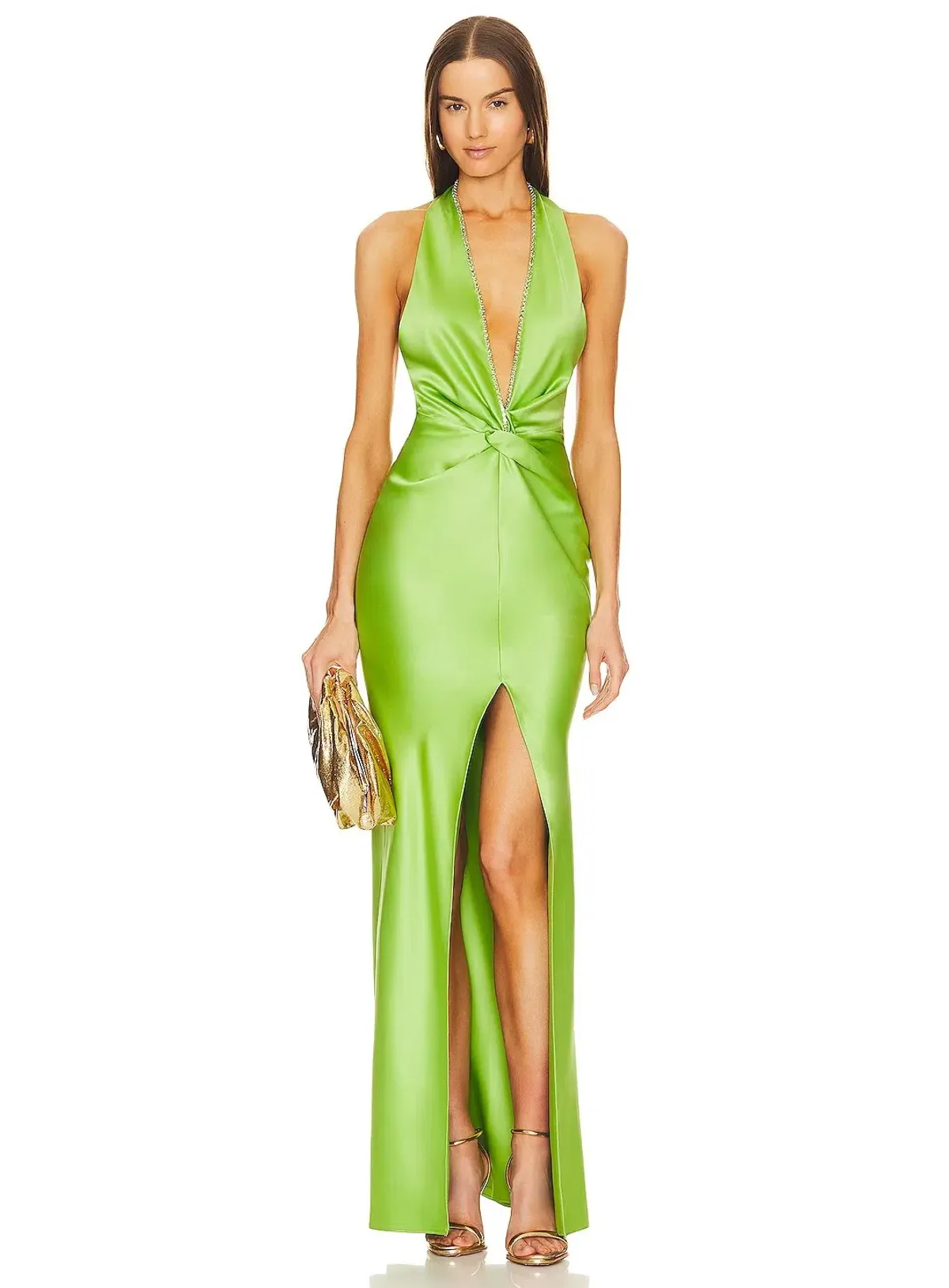 Khanums X Revolve Pear Halter Gown Green Size XS/Au 6 for rent on The Volte - main image