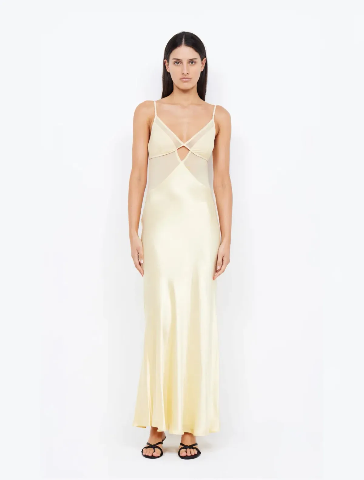 Bec & Bridge Margot V Maxi Dress Butter Yellow Size 8 for rent on The Volte - main image