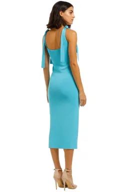 By Johnny Tie Up Knit Midi Dress Blue Size 10 for rent on The Volte - image 4