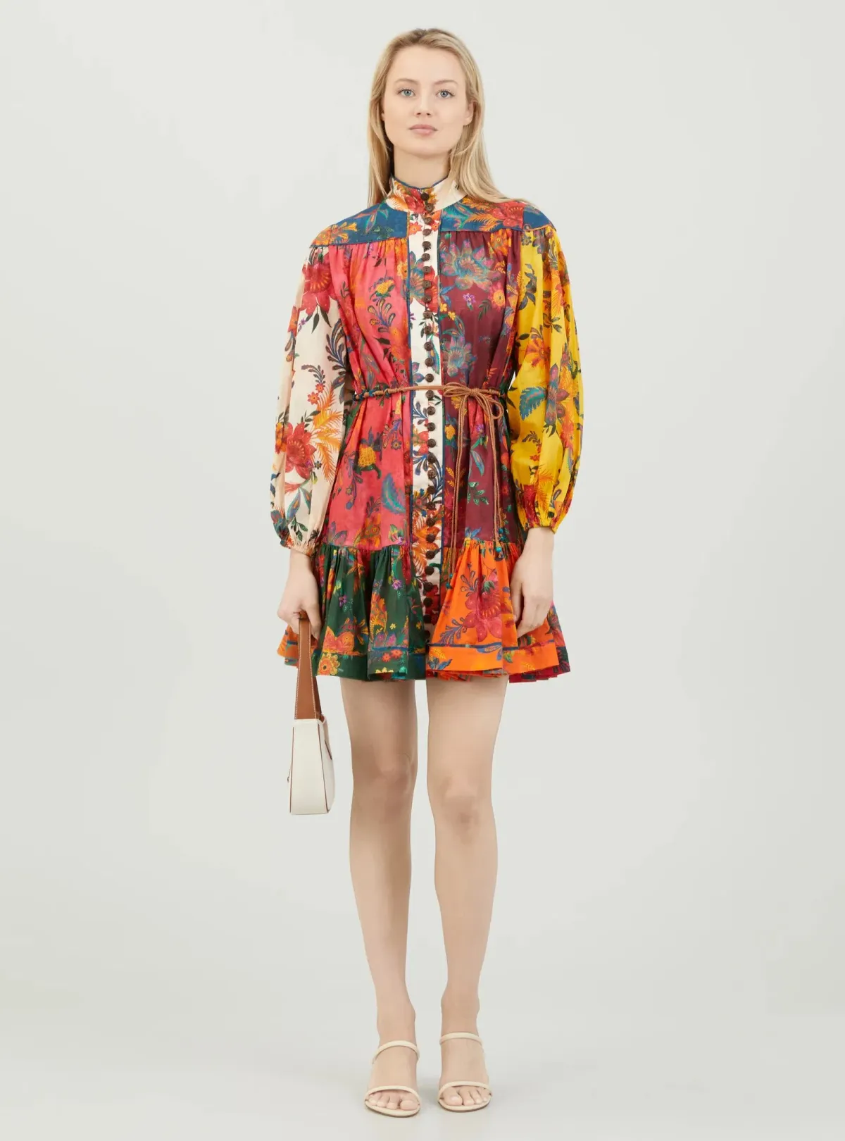 Zimmermann Ginger Lantern Mini Dress Spliced Size 0 / Au 8  for rent on The Volte - main image