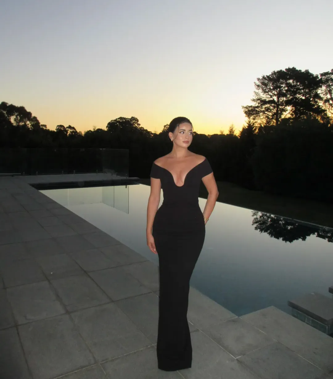 Solace London Marlowe Gown Black Size 6 for rent on The Volte - main image