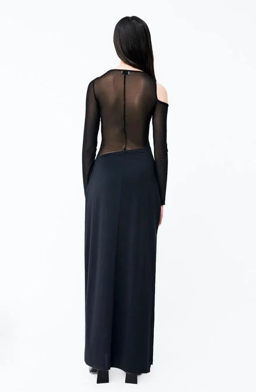 SUBOO Rodin Long Sleeve Mesh Kersey Maxi Dress Black Size XS/Au 6 for rent on The Volte - main image