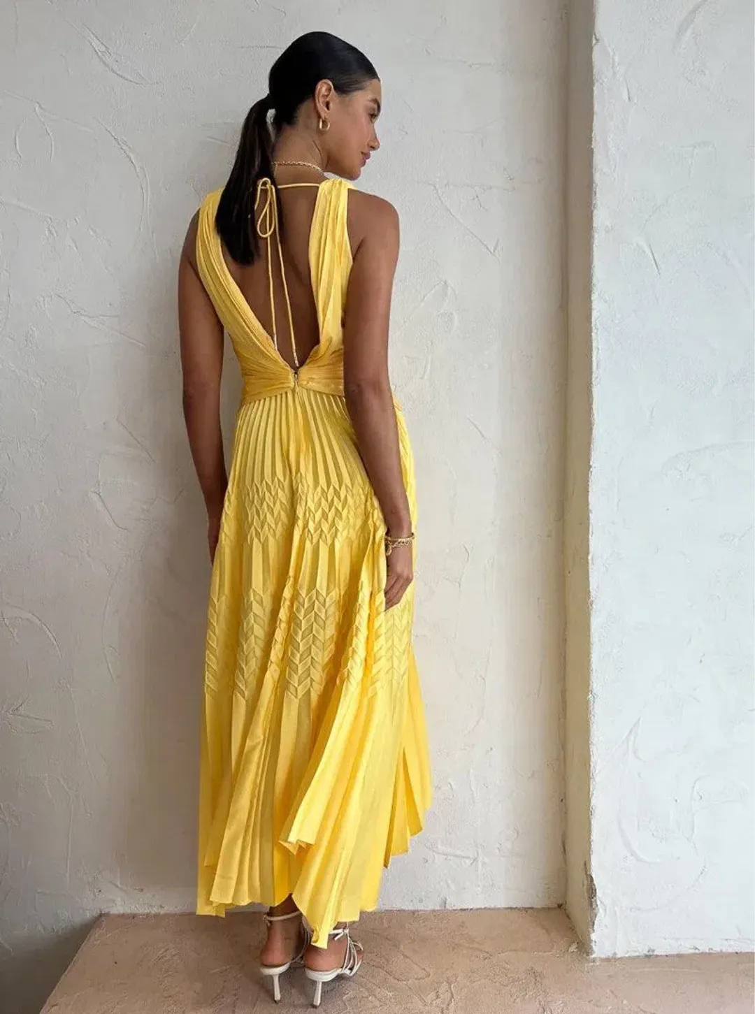Acler The Bettencourt Dress in Sunshine Size 8 for rent on The Volte - main image