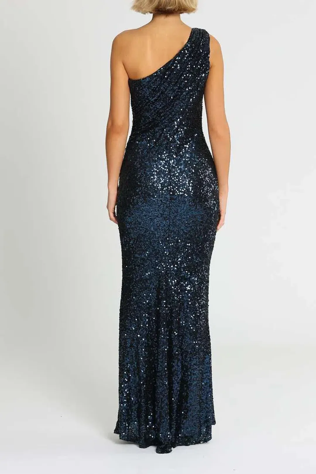 Badgley Mischka Sequin Gown Navy Size 14 for rent on The Volte - main image