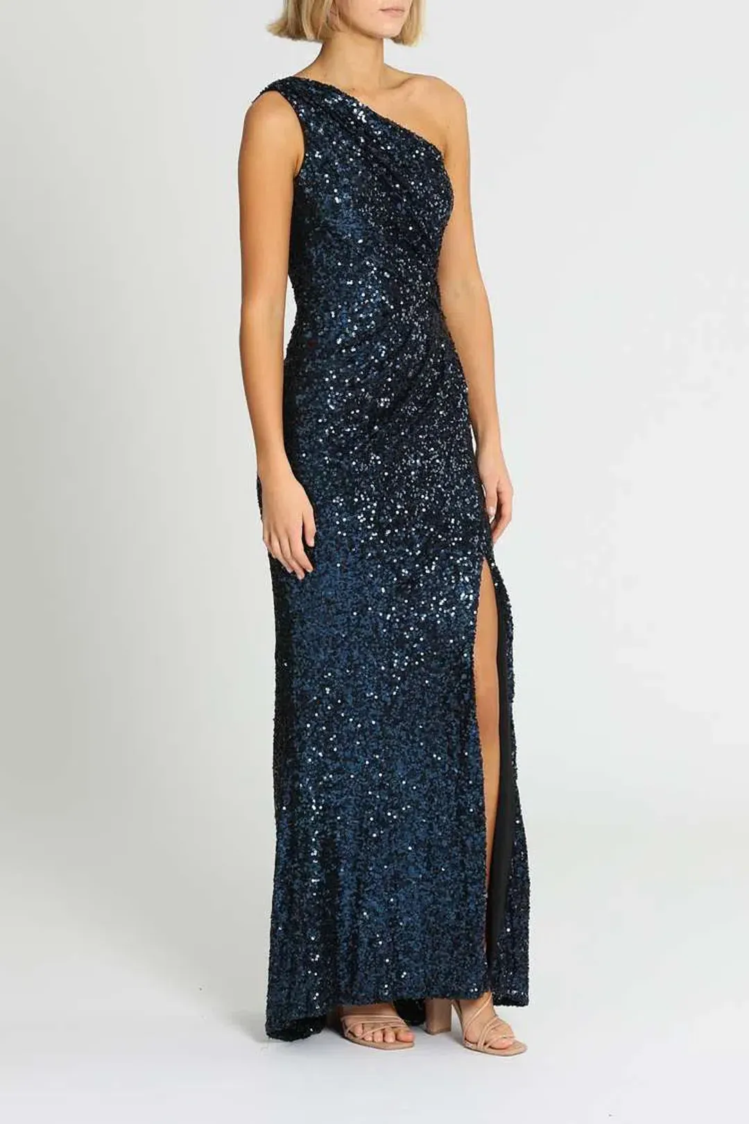 Badgley Mischka Sequin Gown Navy Size 14 for rent on The Volte - main image