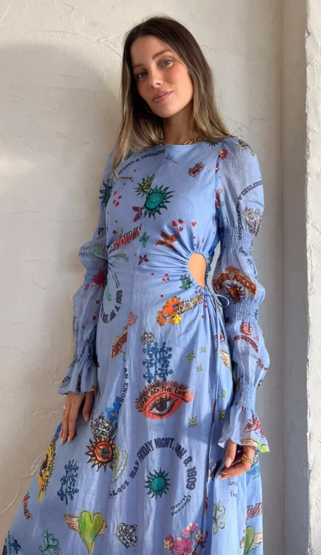Kate Ford  Caracus Cut Out Gown Print  for rent on The Volte - main image