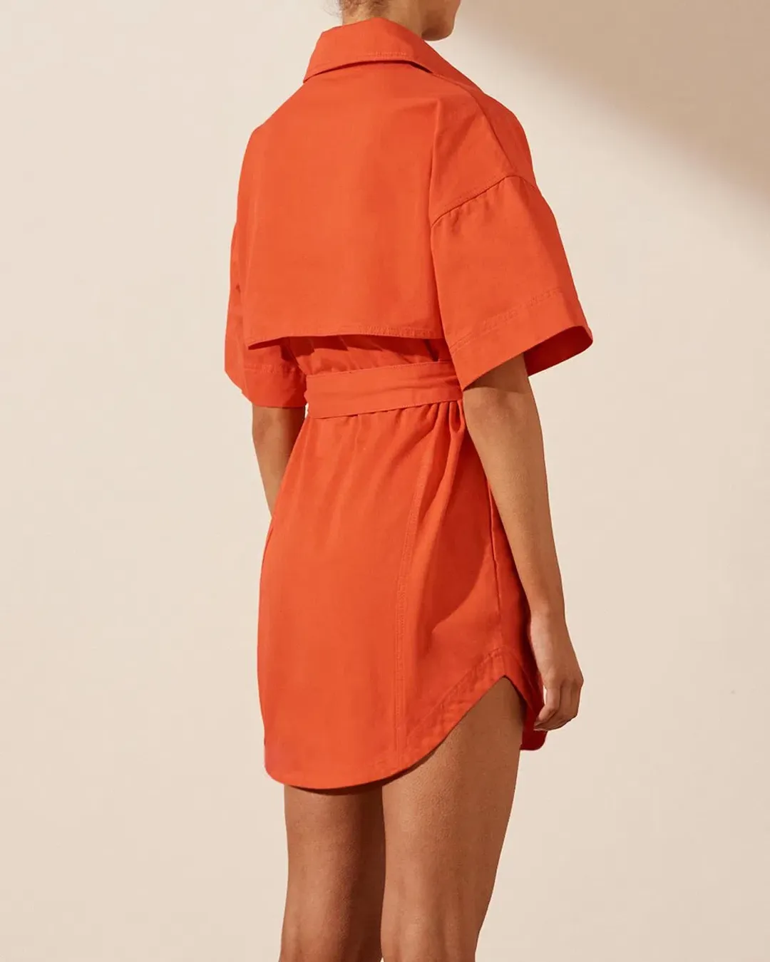 Shona Joy Anya Shirt Dress With Belt Hibiscus Size 10 for rent on The Volte - main image