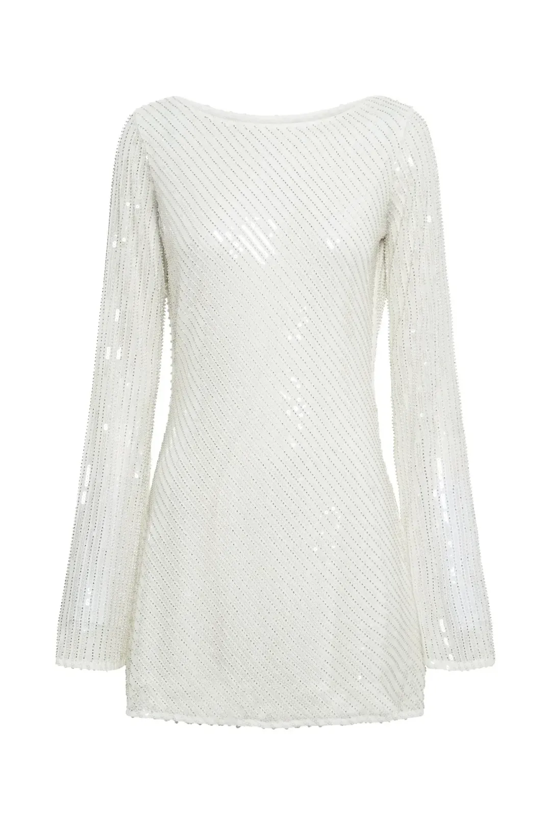 Meshki Nala White Sequin Mini Dress White Size 10  for rent on The Volte - main image