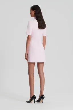 Scanlan Theodore Crepe Knit Button Collar Mini Dress Angel Size M / Au 10 for rent on The Volte - image 3