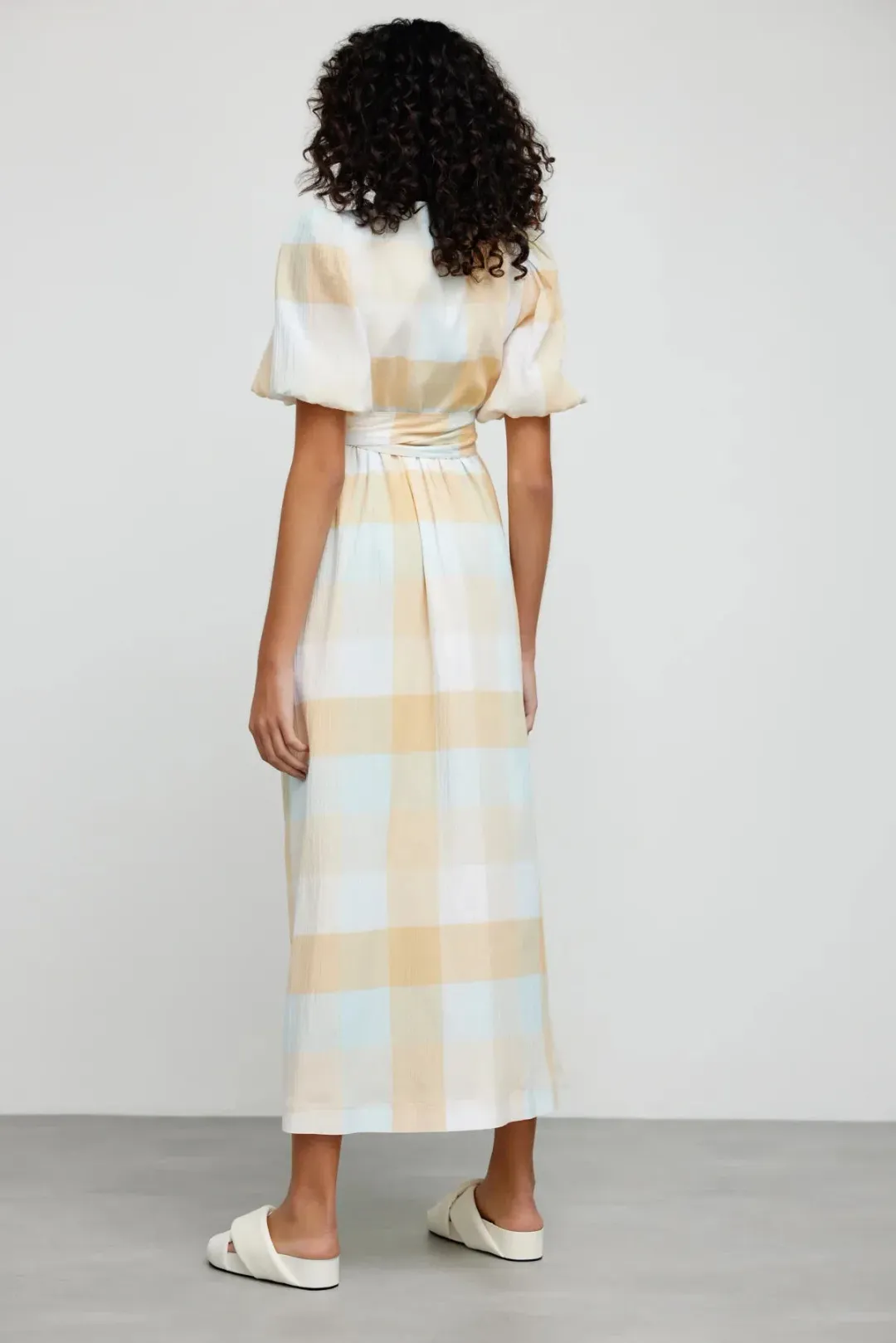 Significant Other Stella Midi Dress Multi Check Size 8 for rent on The Volte - main image