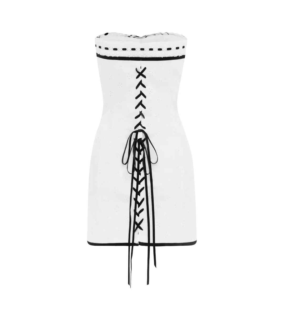 With Jean Sabrin Dress White Embroidery Size 8 for rent on The Volte - main image