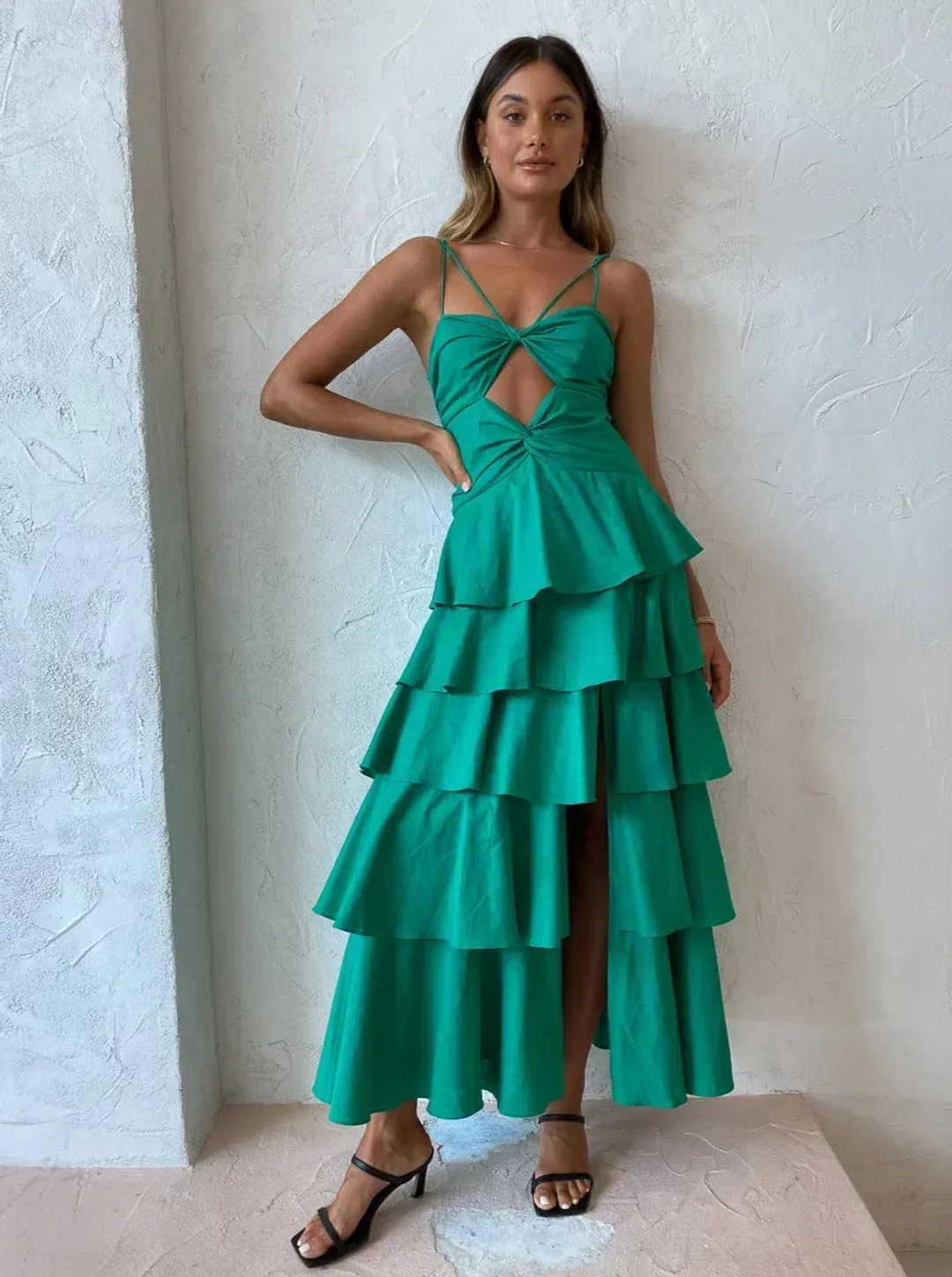 Issy Hope Floats Dress In Jade Green Size 12 for rent on The Volte - main image