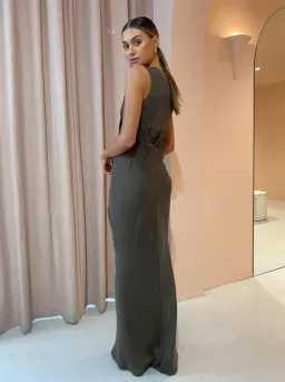 One Fell Swoop Gaia Maxi Dress in Lotus Suede Size 12  for rent on The Volte - image 2