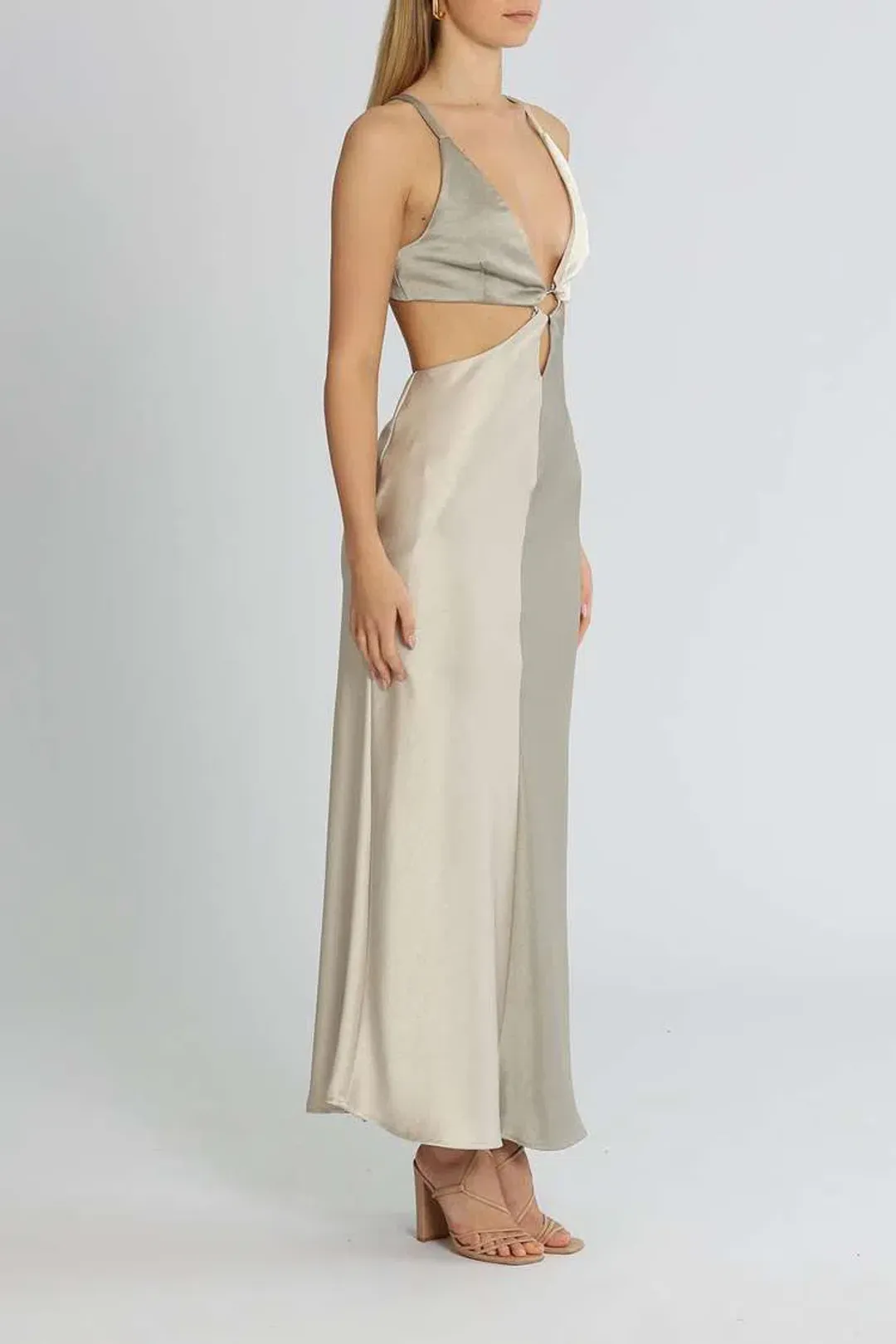 Bec and Bridge Felix Maxi Dress Grey Size 12 for rent on The Volte - main image