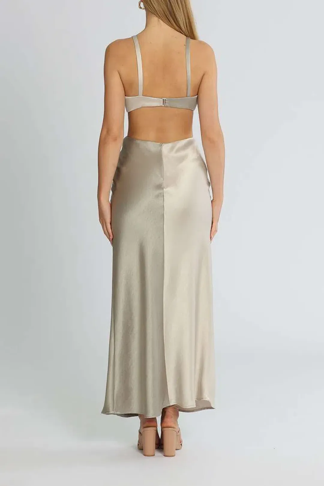 Bec and Bridge Felix Maxi Dress Grey Size 12 for rent on The Volte - main image