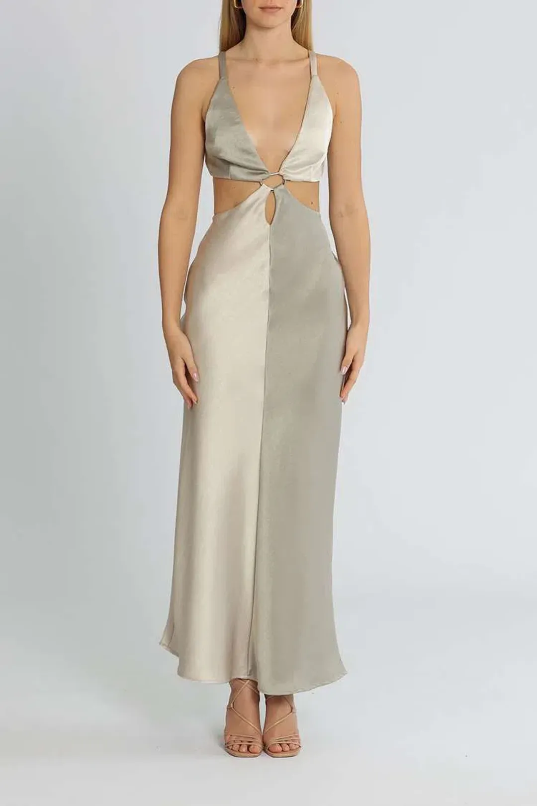 Bec and Bridge Felix Maxi Dress Grey Size 12 for rent on The Volte - main image