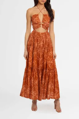Bec and Bridge Aurora Maxi Dress Brown Size 6 for rent on The Volte - image 2
