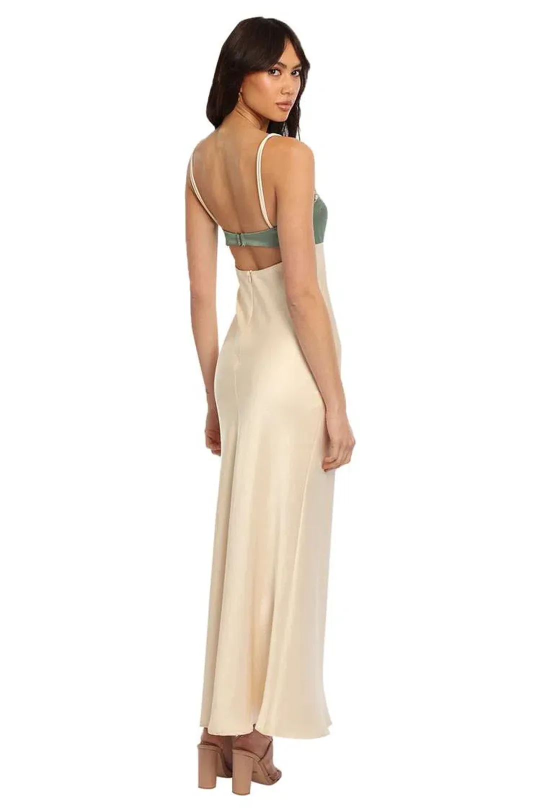 Bec and Bridge Carrie Maxi Dress Cream Green Size 6 for rent on The Volte - main image