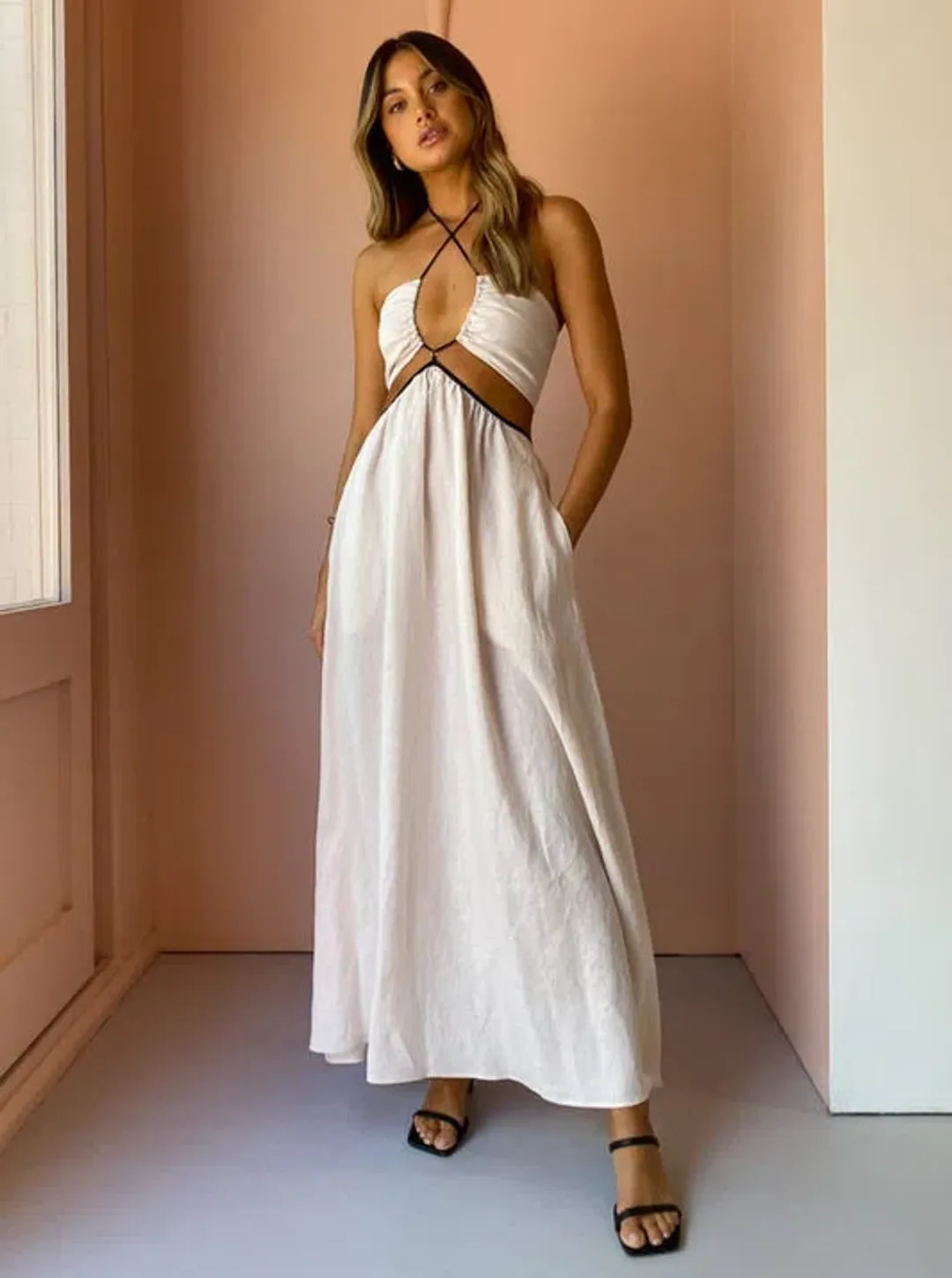 Bec and Bridge Noelle Maxi Dress Blush Size 12 for rent on The Volte - main image
