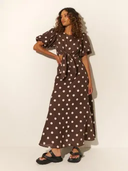 Kivari Harper Maxi Dress Brown Print Size 6 for rent on The Volte - image 1