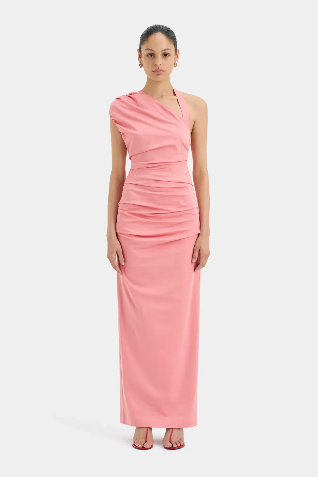 Sir The Label Giacomo Gathered Maxi Dress Pink Size 8 for rent on The Volte - main image