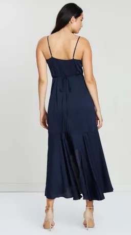 Shona Joy Luxe Bias Frill Wrap Dress Maxi Navy Size 10 for rent on The Volte - image 3