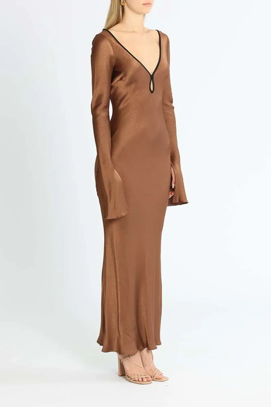 Bec and Bridge Annika Long Sleeve Maxi Dress Brown Size 8 for rent on The Volte - main image