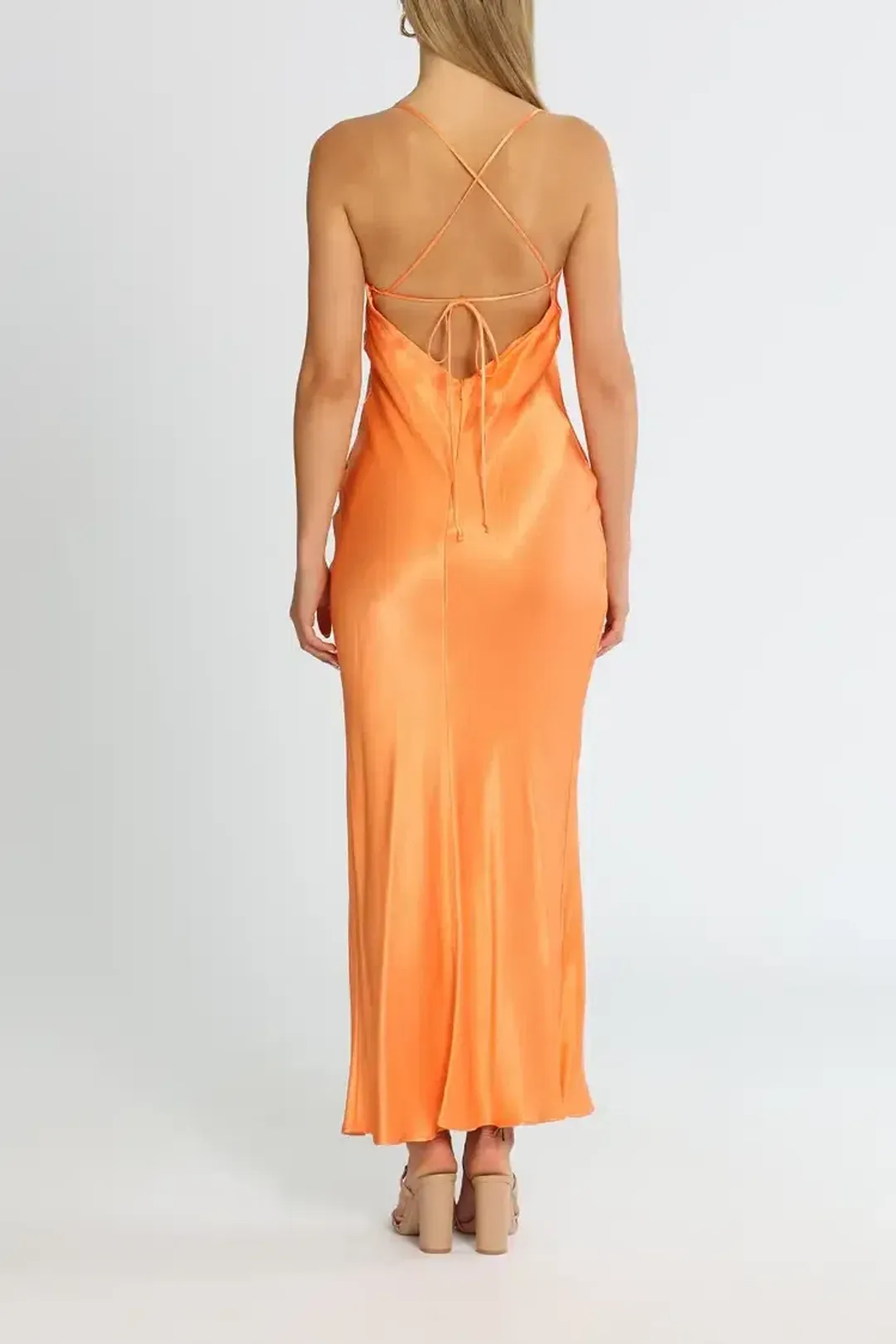 Bec and Bridge Annika Cowl Maxi Dress Sorbet Orange Size 8 for rent on The Volte - main image