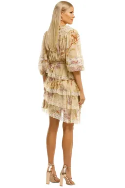 Zimmermann Sabotage Tiered Lace Mini Dress in Cream Wisteria Size 12 AU for rent on The Volte - image 3
