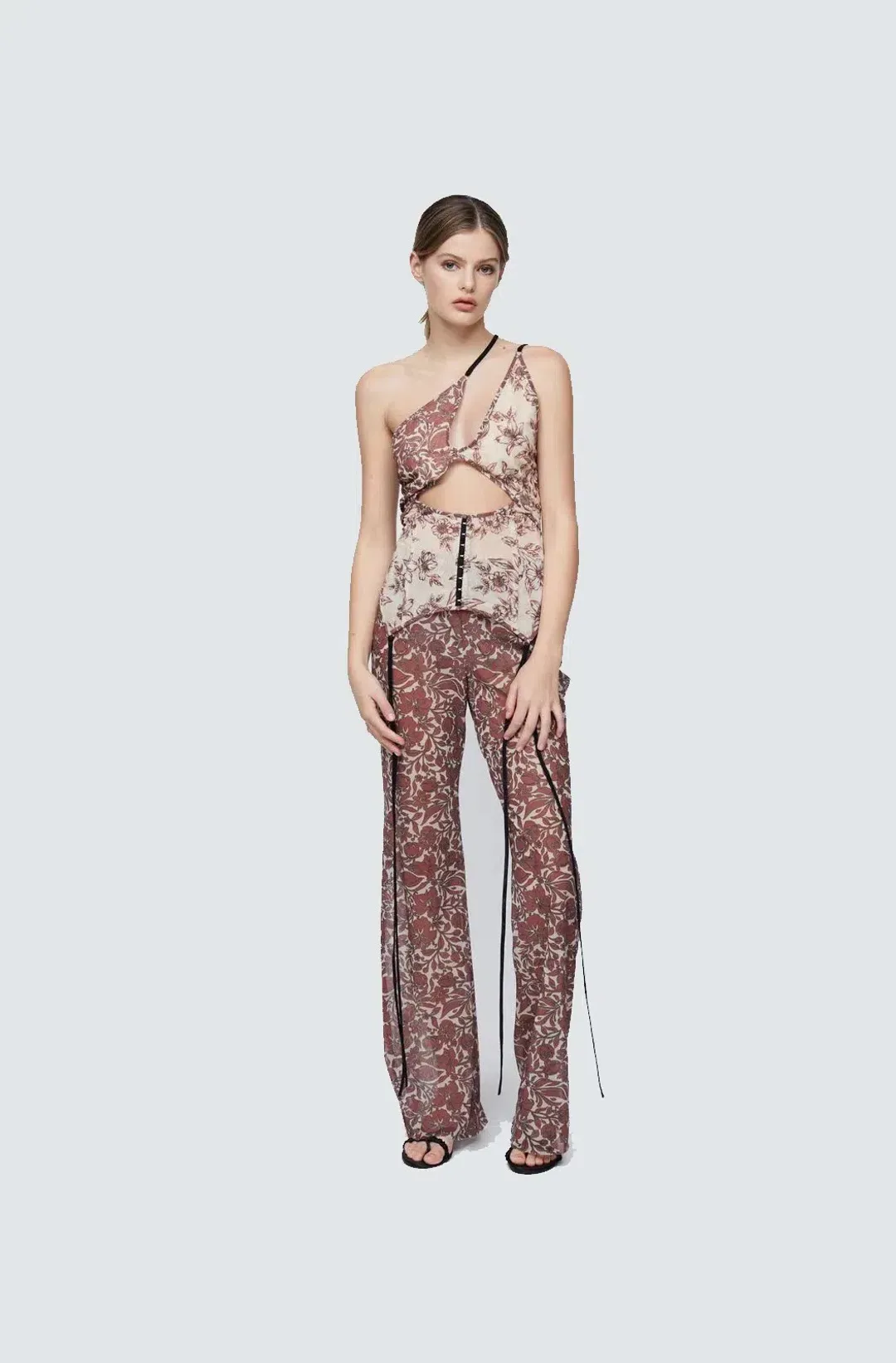 Bec and Bridge Nova Strappy Top & Priya Pant Set Floral Size 10 for rent on The Volte - main image