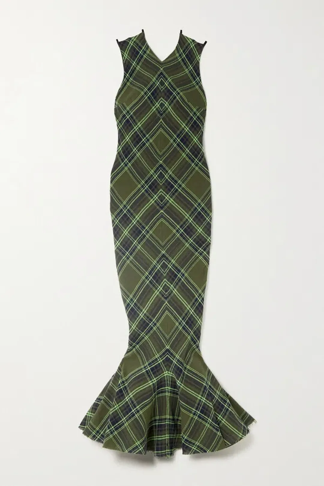Connor Ives Fluted Checked Cotton Blend Gauze Midi Dress Print Size 6 for rent on The Volte - main image