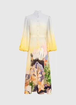 Leo Lin Nellie Midi Dress Neptune Print in Seashell Size 14 for rent on The Volte - image 3