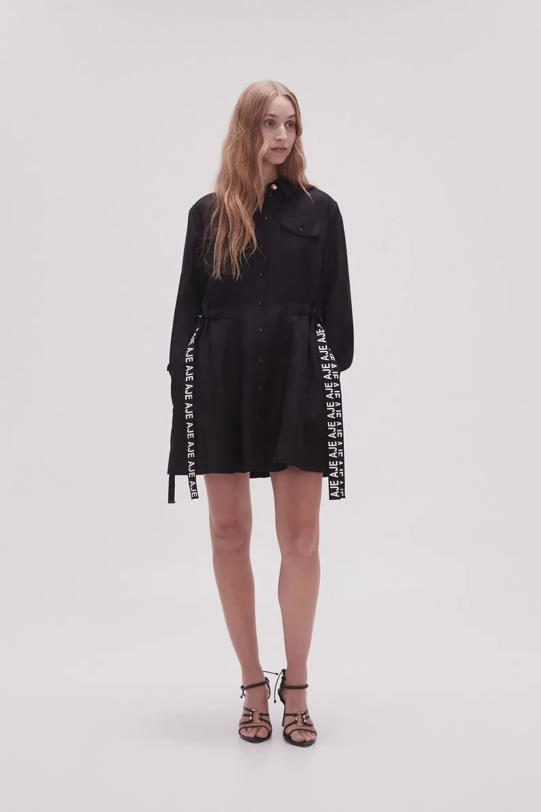 Aje Eternal Logo Mini Dress Black Size 16 for rent on The Volte - main image