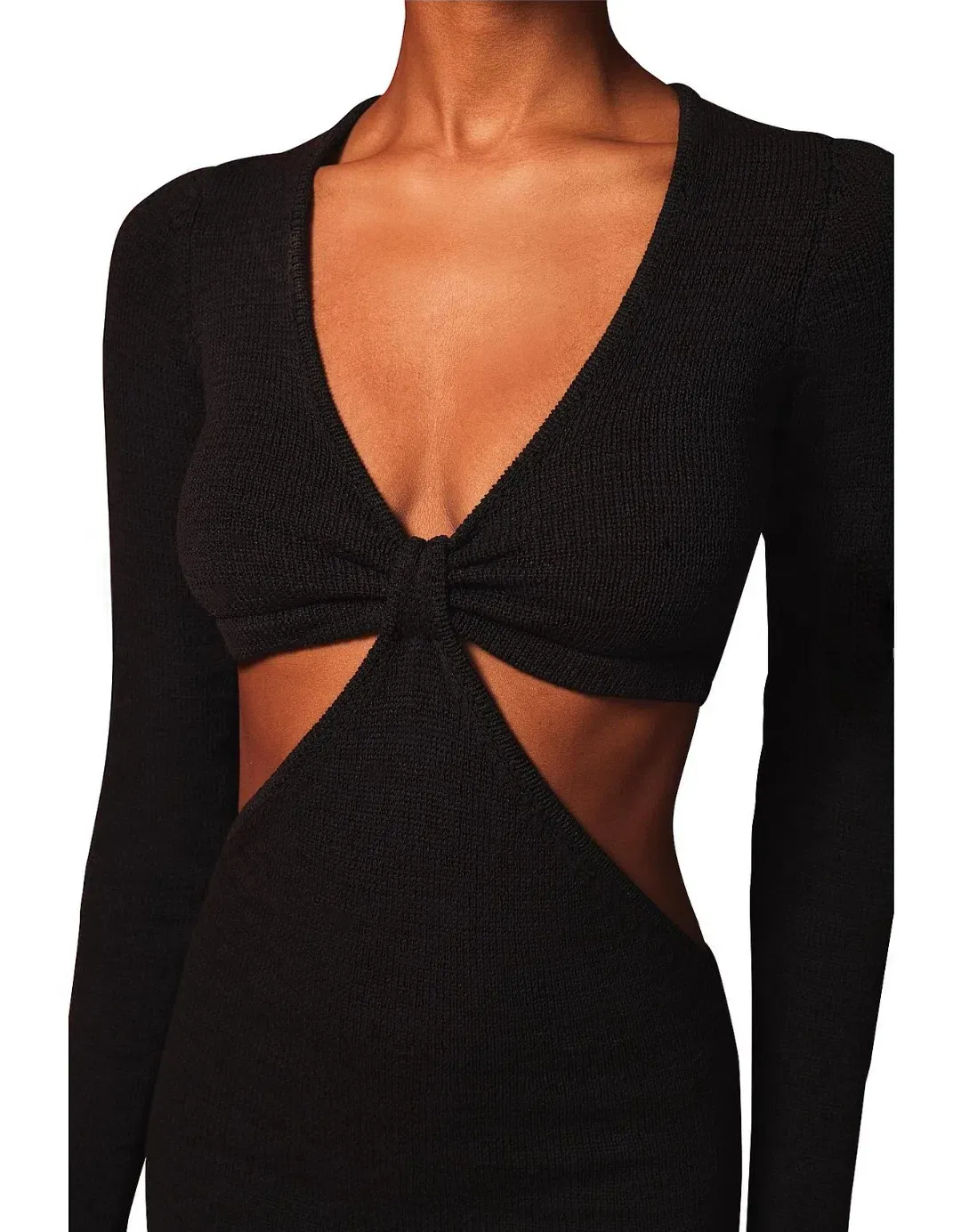 Cult Gaia Jana Cut Out Knit Dress Black Size L /AU 12 for rent on The Volte - main image