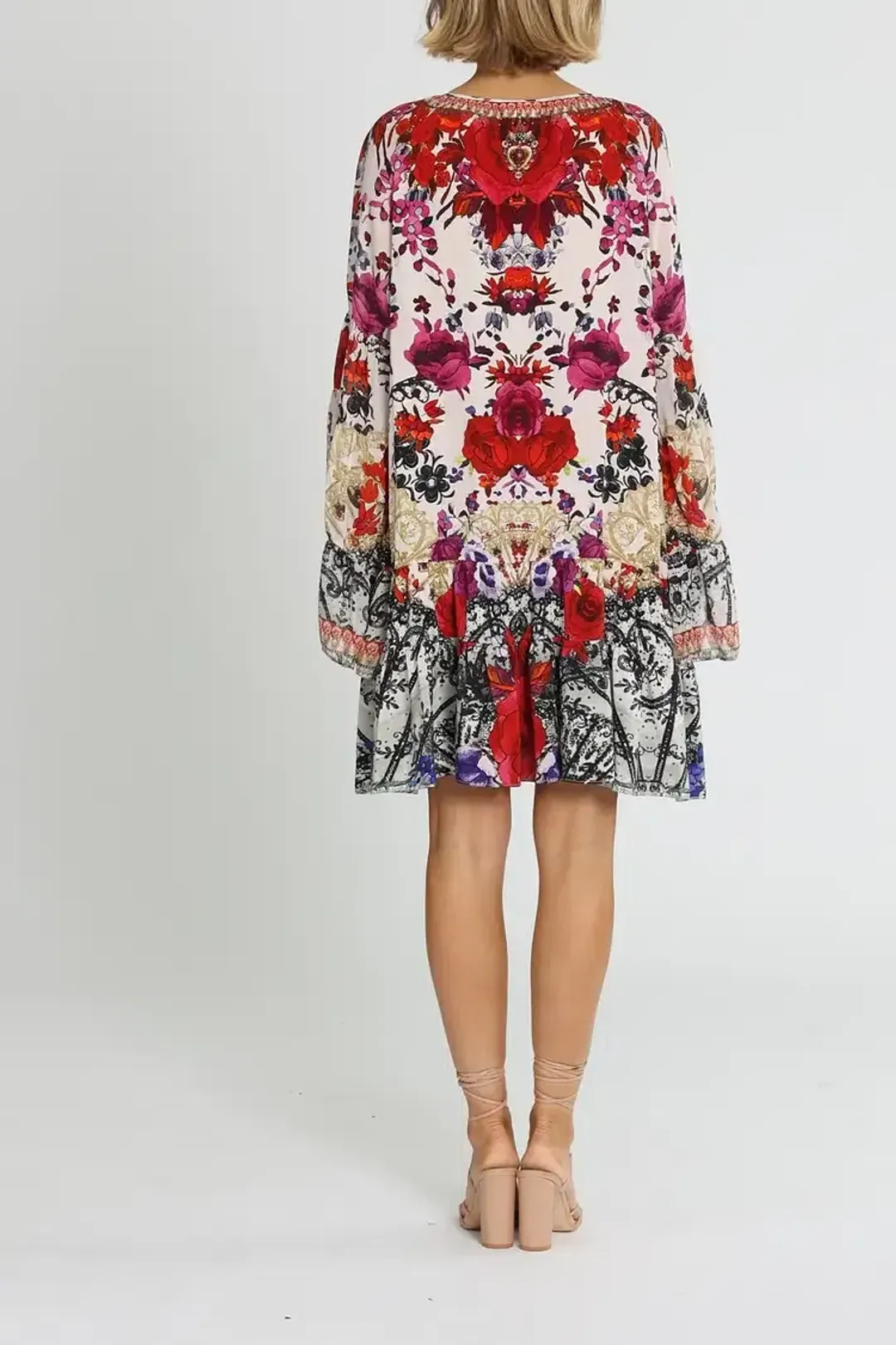 Camilla Gathered Panel Dress in Reign Of Roses Size 14 for rent on The Volte - main image