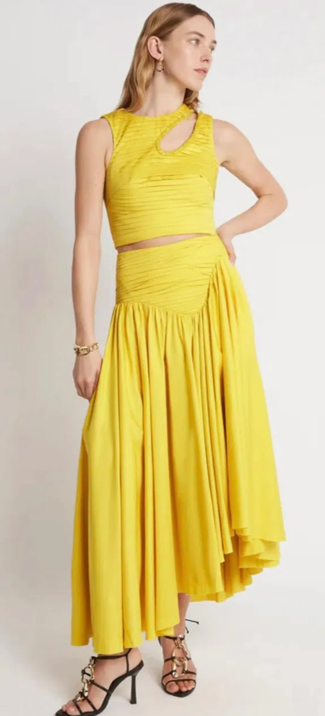 Aje Jolie Abstract Cut Out Top Size 14 & Jolie Asymmetric Midi Skirt Size 12  for rent on The Volte - main image