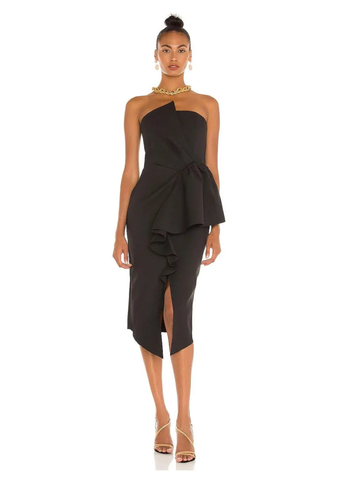 Elliatt Reception Midi Dress in Black Size L / AU 12 for rent on The Volte - main image