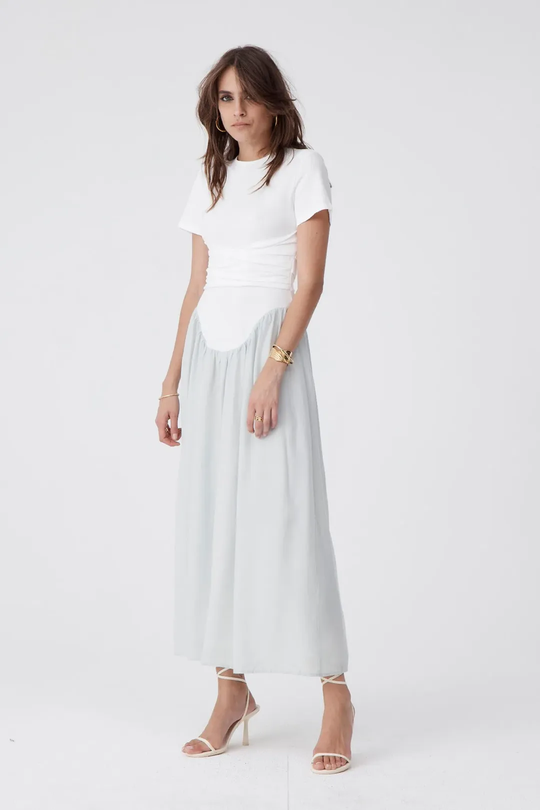 Atoir Christy Dress White/Shale Green Size 8 for rent on The Volte - main image