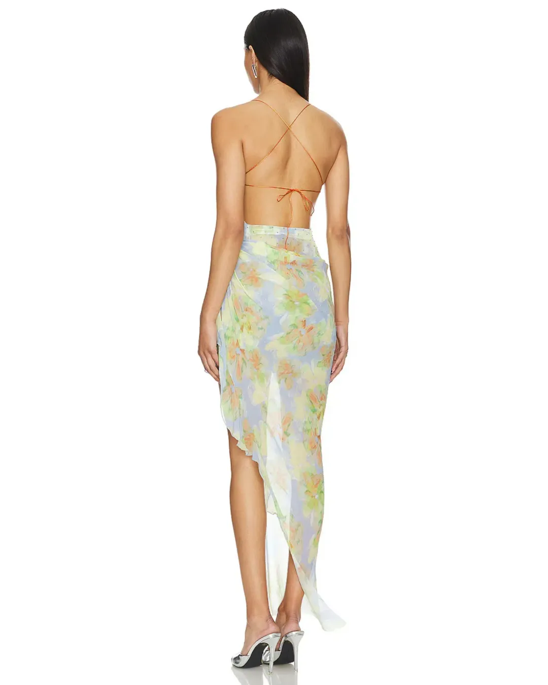 Bec & Bridge Zephy Asym Dress Blue Blossom Size AU 6 for rent on The Volte - main image