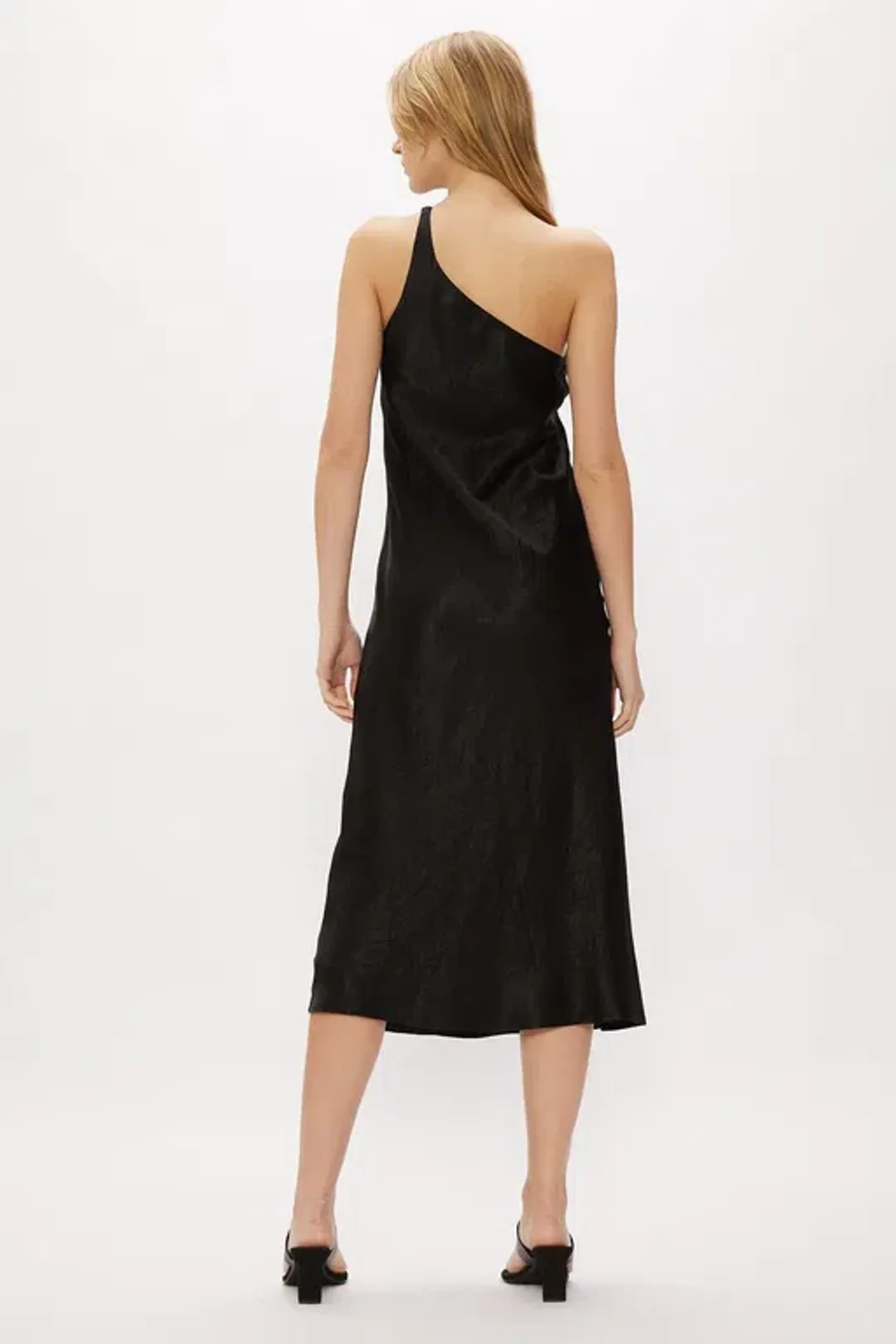 Third Form Running Water Bias One Shoulder Slip Dress Black Size 6 for rent on The Volte - main image