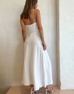 One Fell Swoop Rosa Midi Dress In Runway White Matte Size 6 for rent on The Volte - image 3